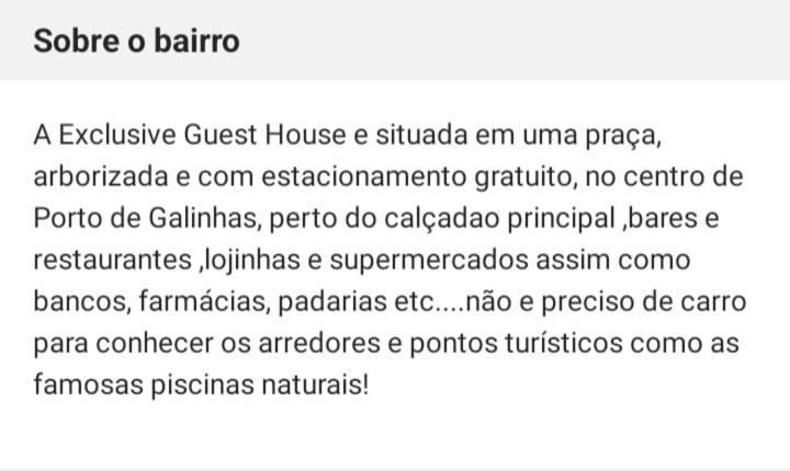 Exclusive Guest House Pôrto das Galinhas Buitenkant foto